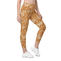 Thanksgiving Pumpkin Floral Crossover Leggings With Pockets