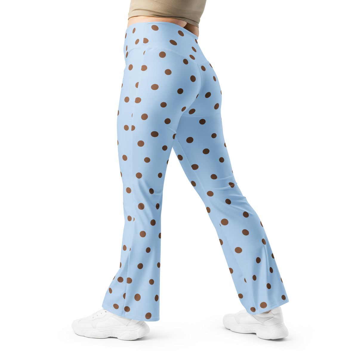 Baby Blue Cocoa Polka Dot Flare Leggings