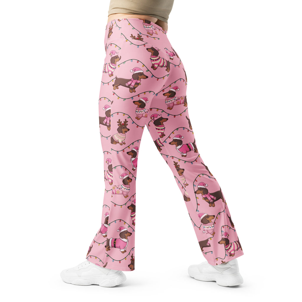Deck The Dachshund Flare Leggings
