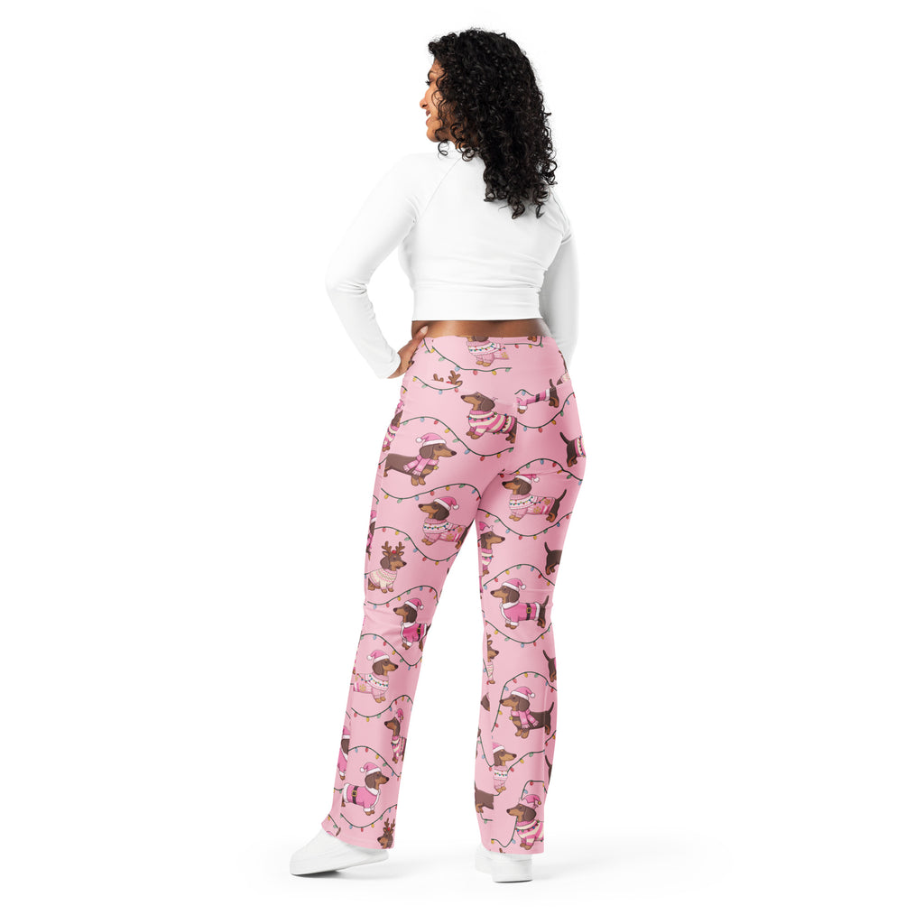 Deck The Dachshund Flare Leggings