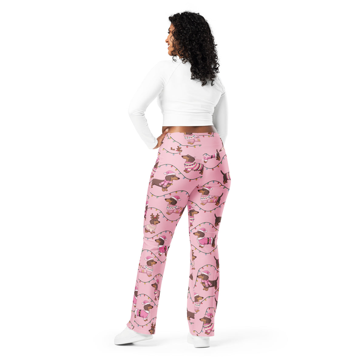 Deck The Dachshund Flare Leggings