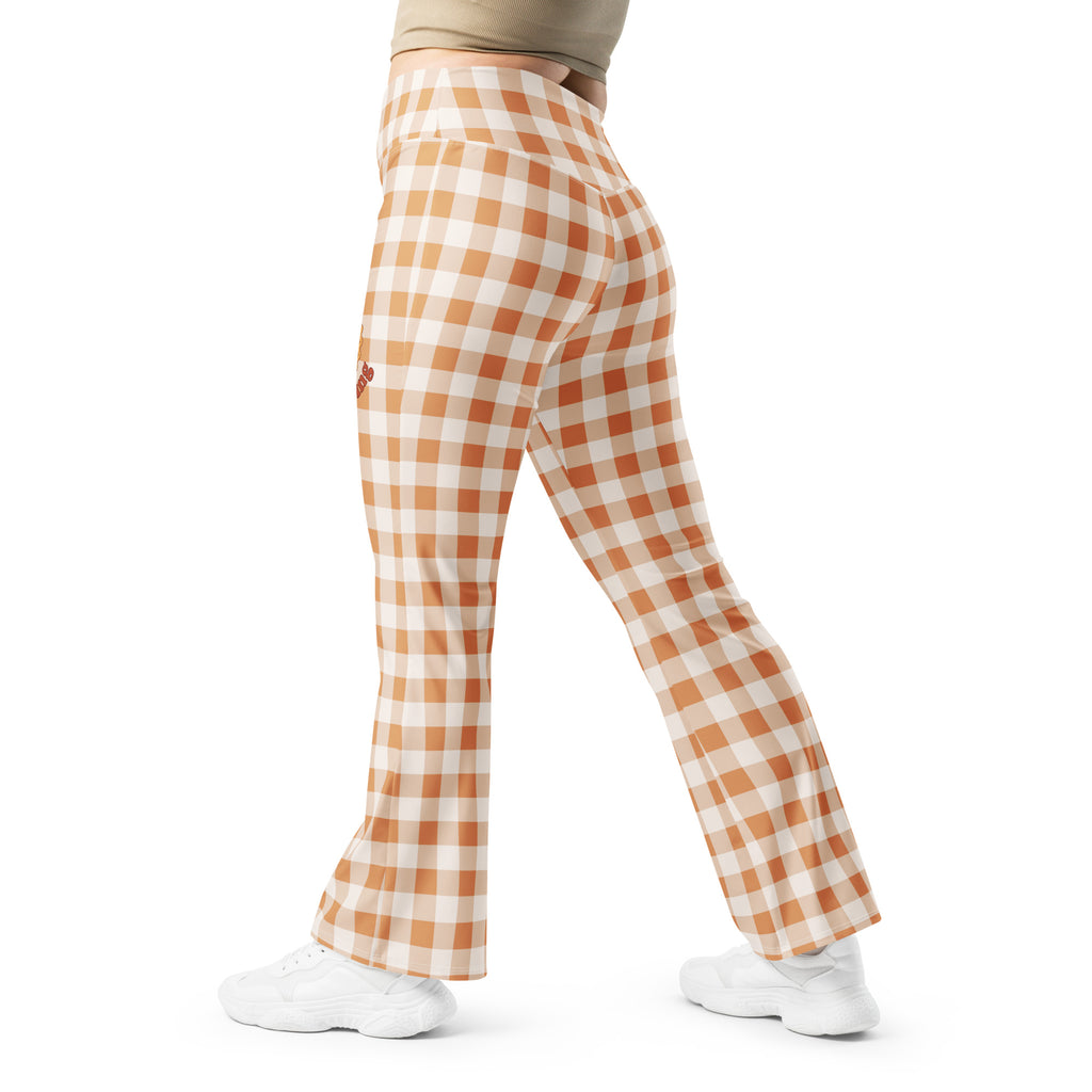 Pumpkin Pie Gingham Flare Leggings