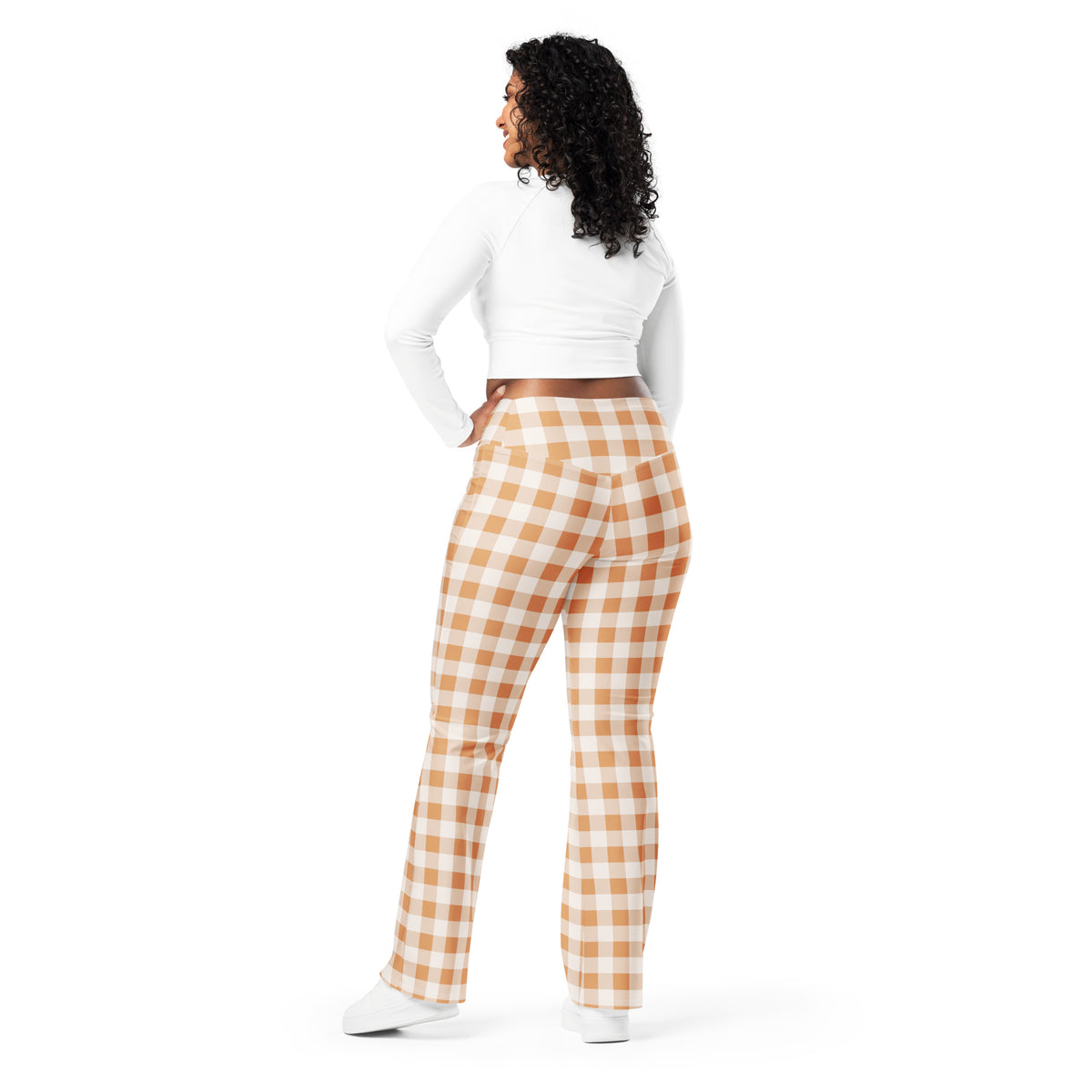Pumpkin Pie Gingham Flare Leggings