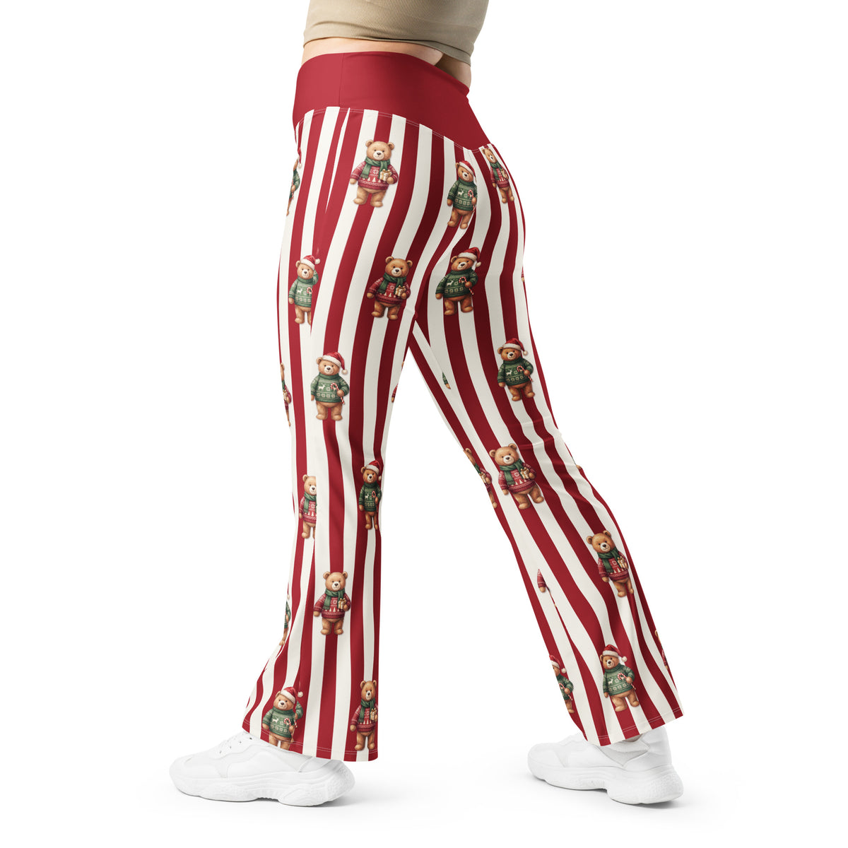 Christmas Sweater Teddy Bears Flare Leggings
