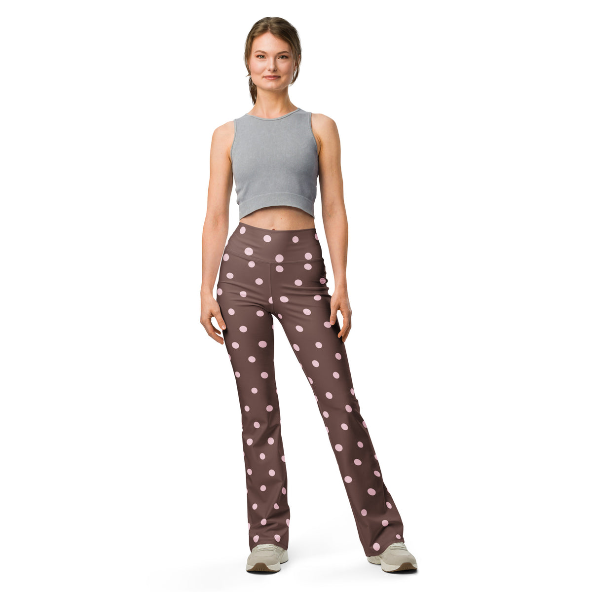 Cocoa Pink Polka Dot Flare Leggings
