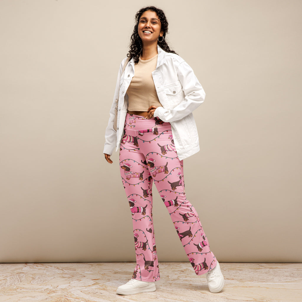 Deck The Dachshund Flare Leggings