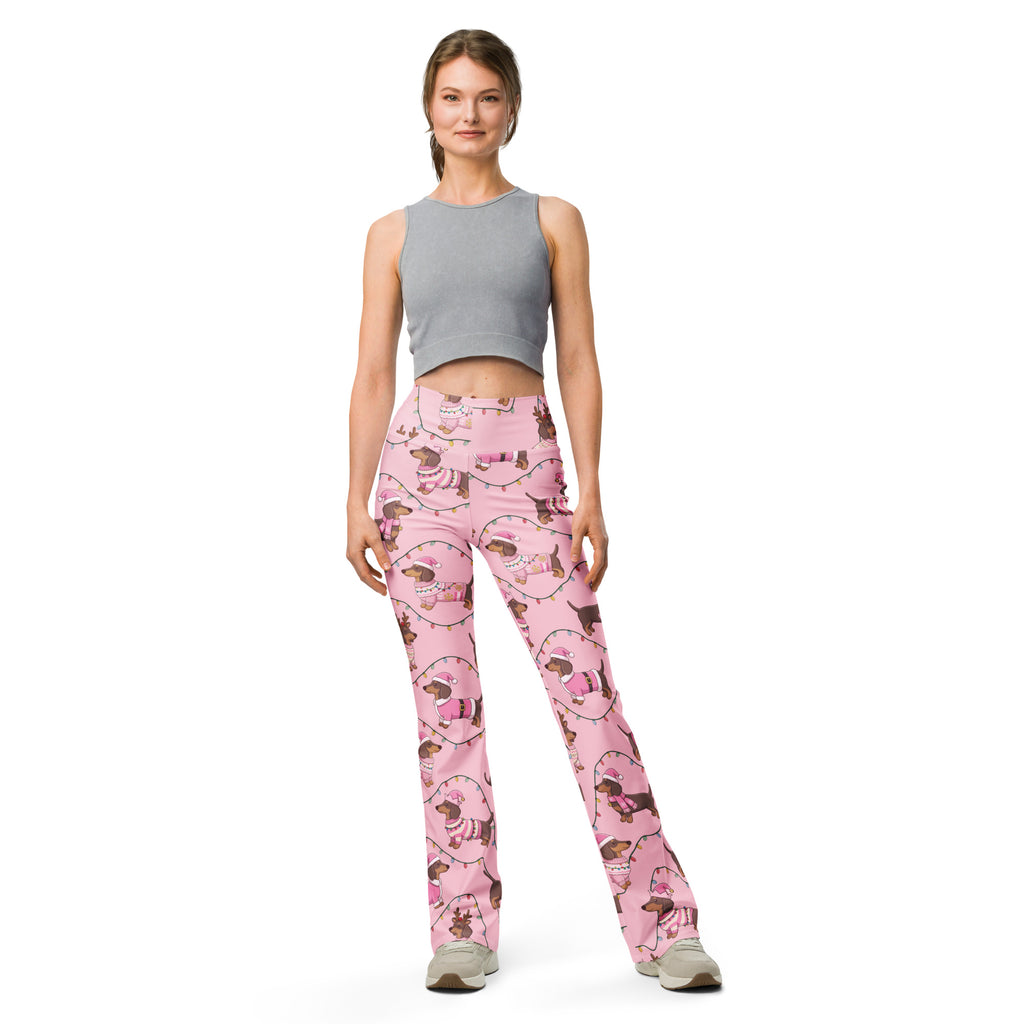 Deck The Dachshund Flare Leggings