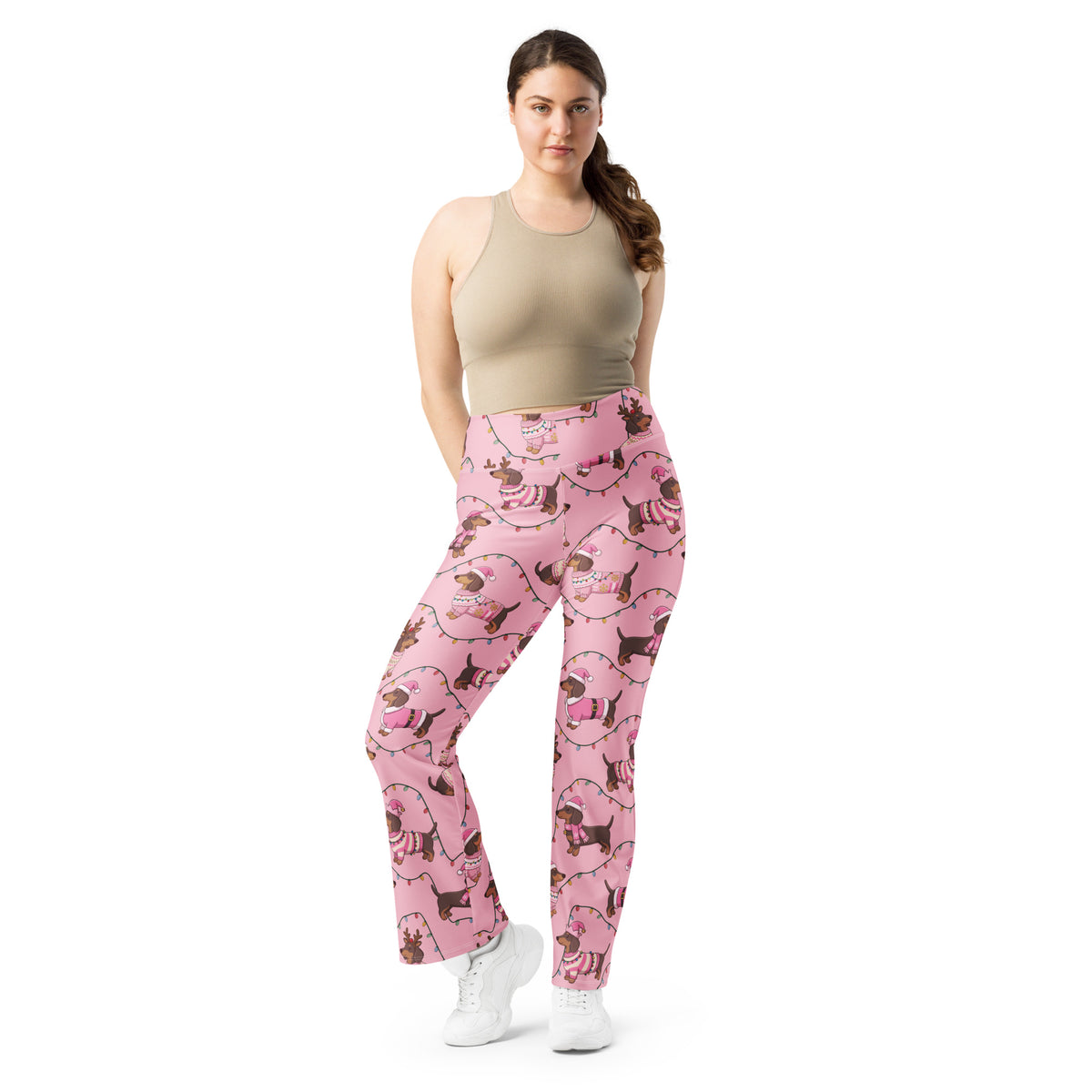 Deck The Dachshund Flare Leggings