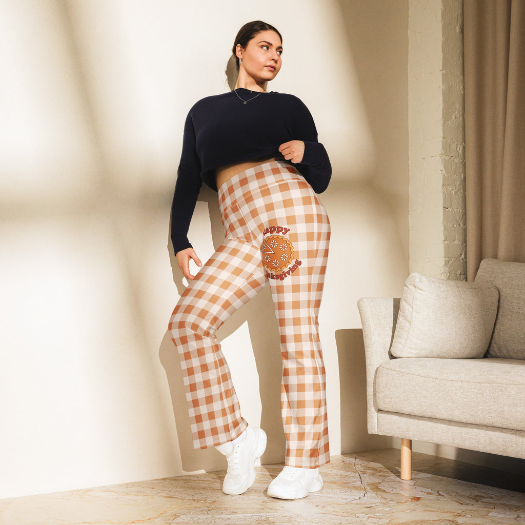 Pumpkin Pie Gingham Flare Leggings