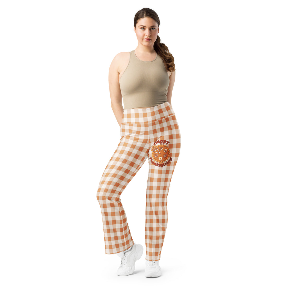 Pumpkin Pie Gingham Flare Leggings