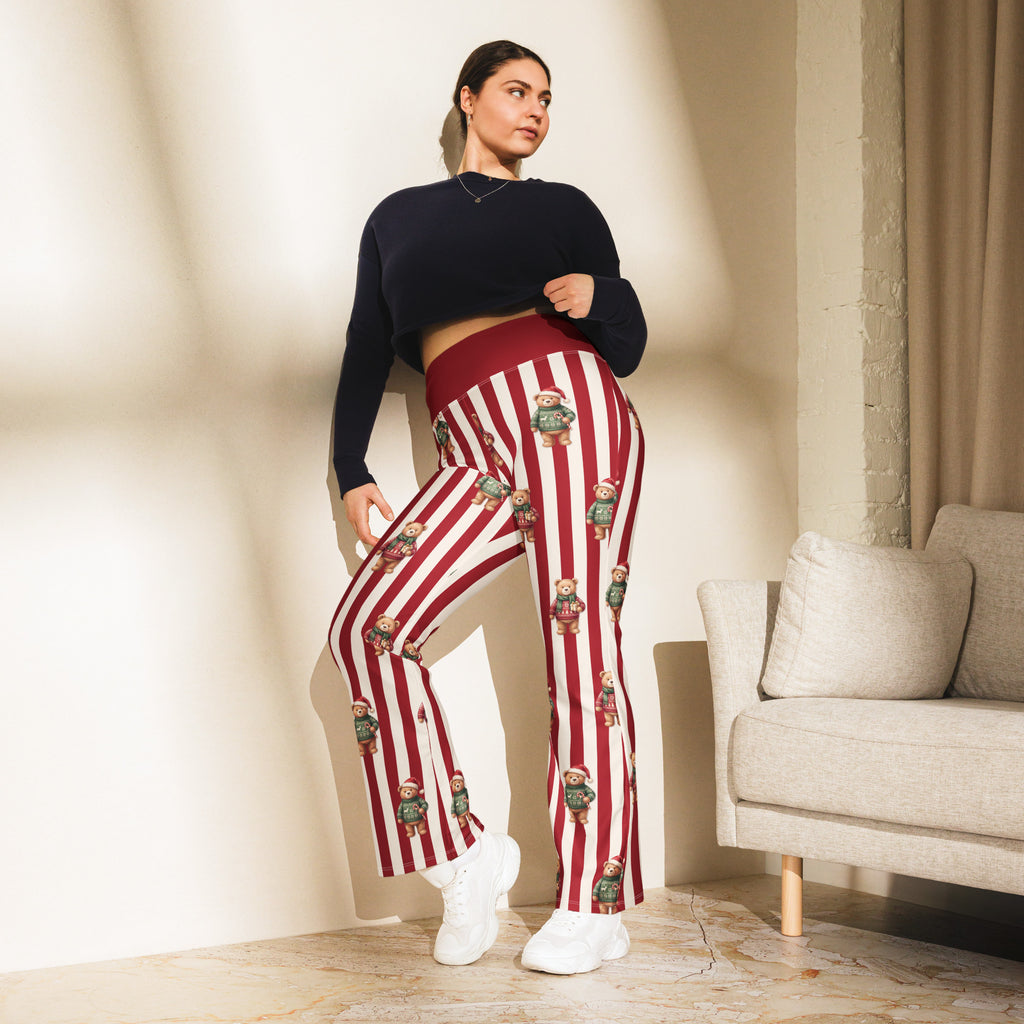 Christmas Sweater Teddy Bears Flare Leggings