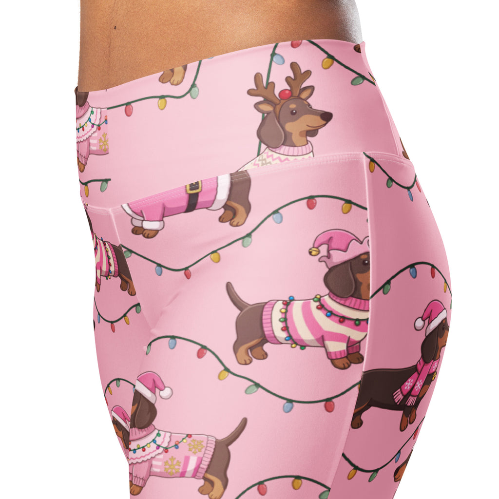 Deck The Dachshund Flare Leggings