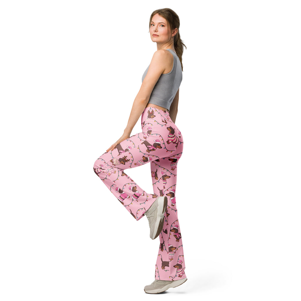 Deck The Dachshund Flare Leggings