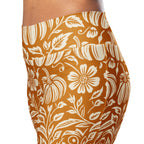 Thanksgiving Pumpkin Floral Flare Leggings