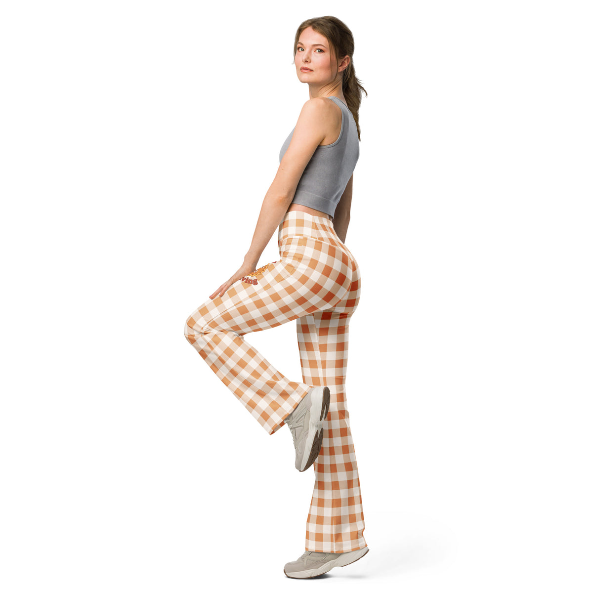 Pumpkin Pie Gingham Flare Leggings