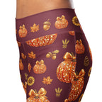 Printed Glitter Pumpkin Effect Flare Leggings