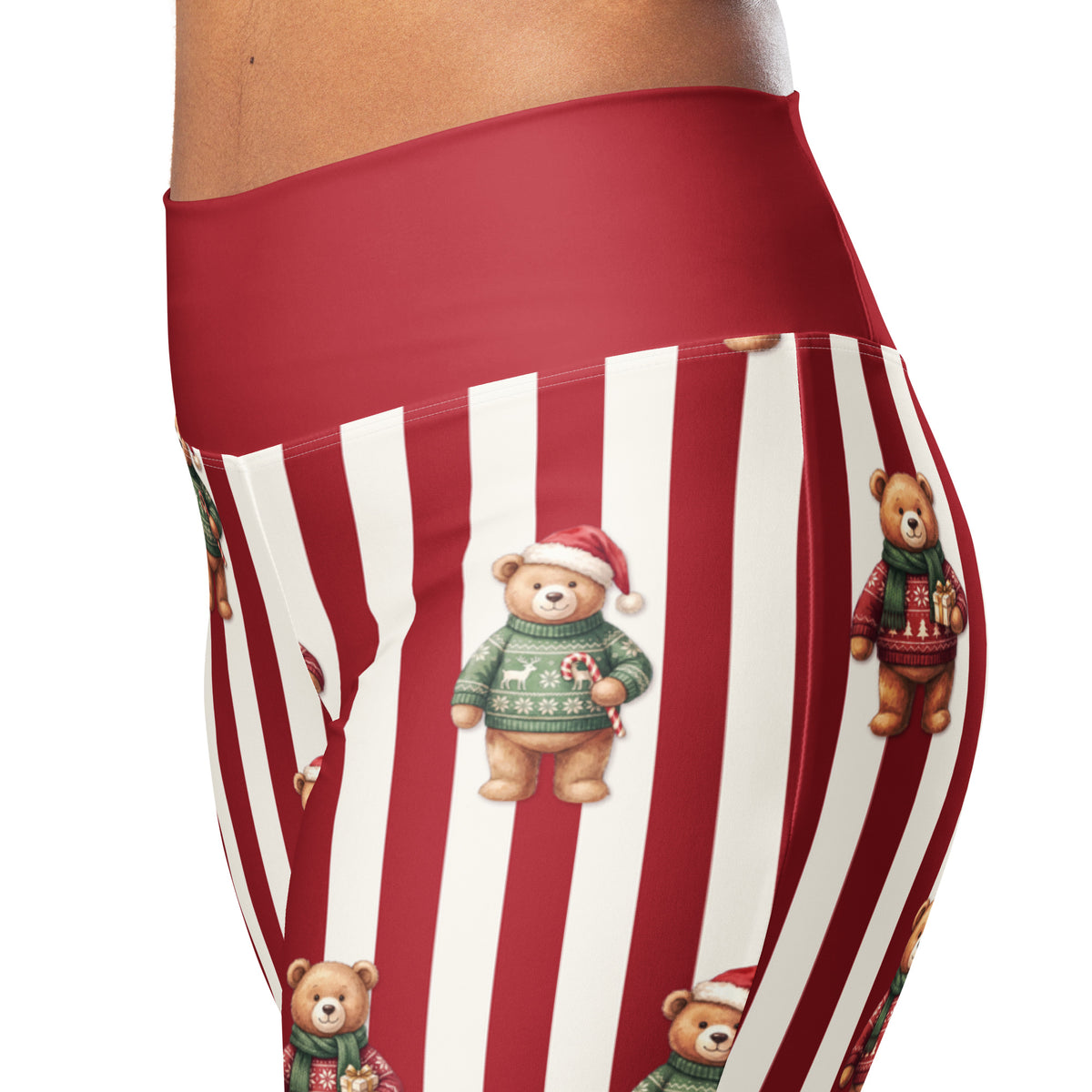 Christmas Sweater Teddy Bears Flare Leggings