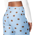 Baby Blue Cocoa Polka Dot Flare Leggings