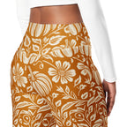 Thanksgiving Pumpkin Floral Flare Leggings