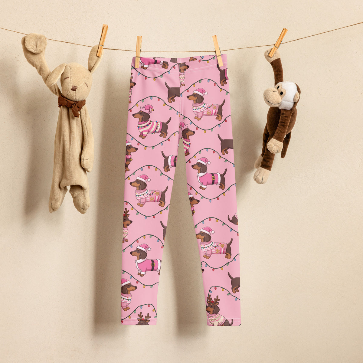 Deck The Dachshund Kid's Leggings
