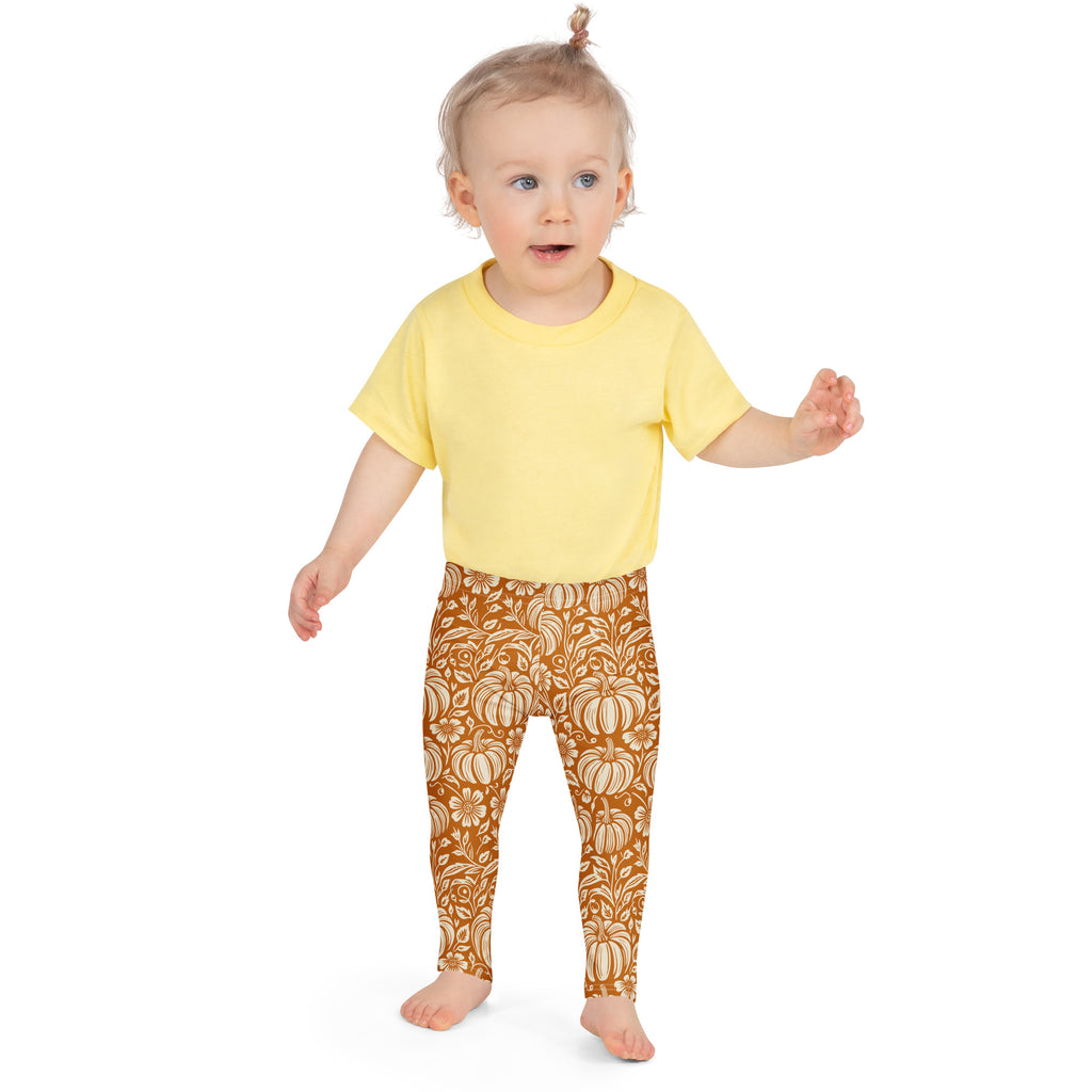 Thanksgiving Pumpkin Floral Kid's Leggings