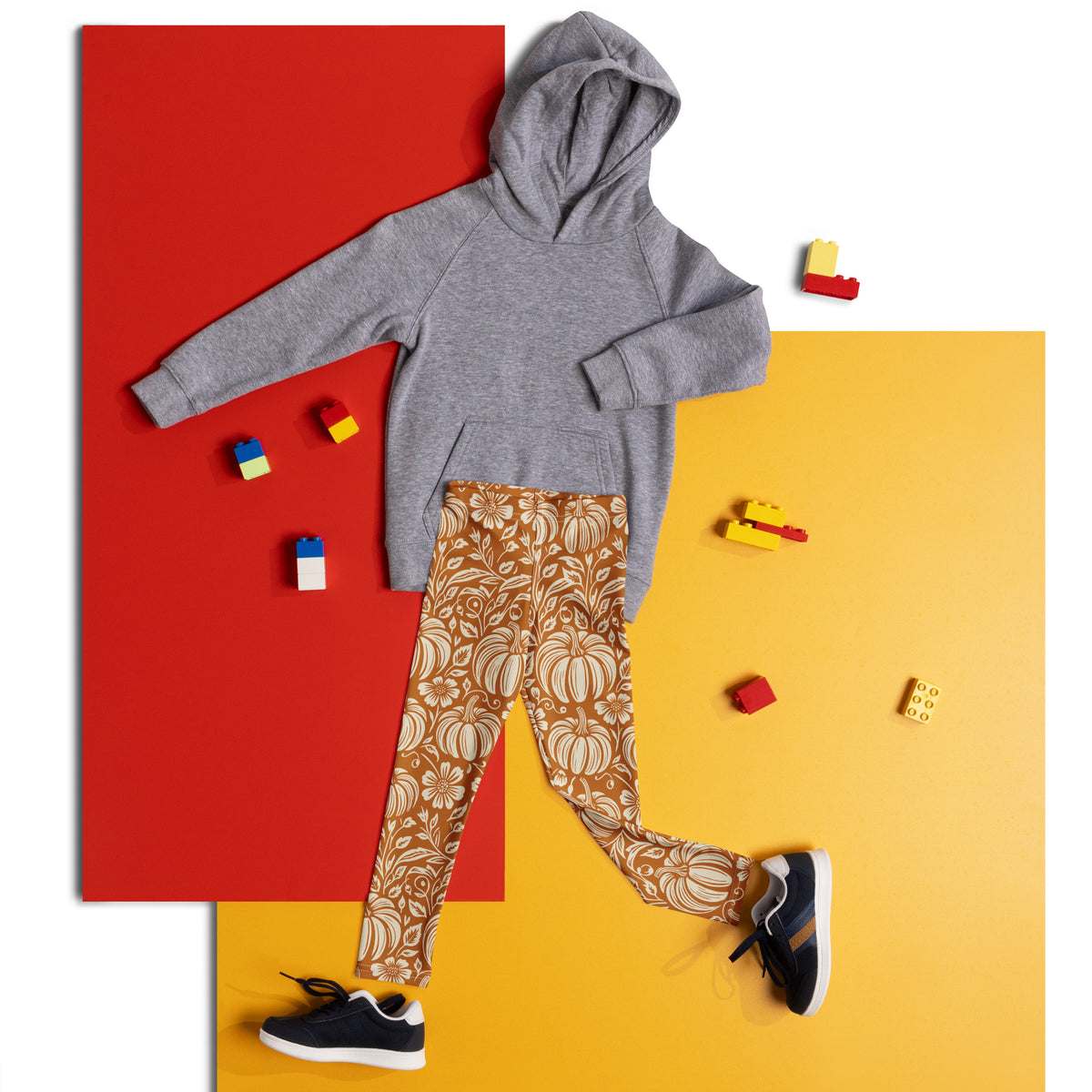 Thanksgiving Pumpkin Floral Kid's Leggings