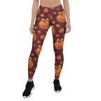 Printed Glitter Pumpkin Effect Leggings
