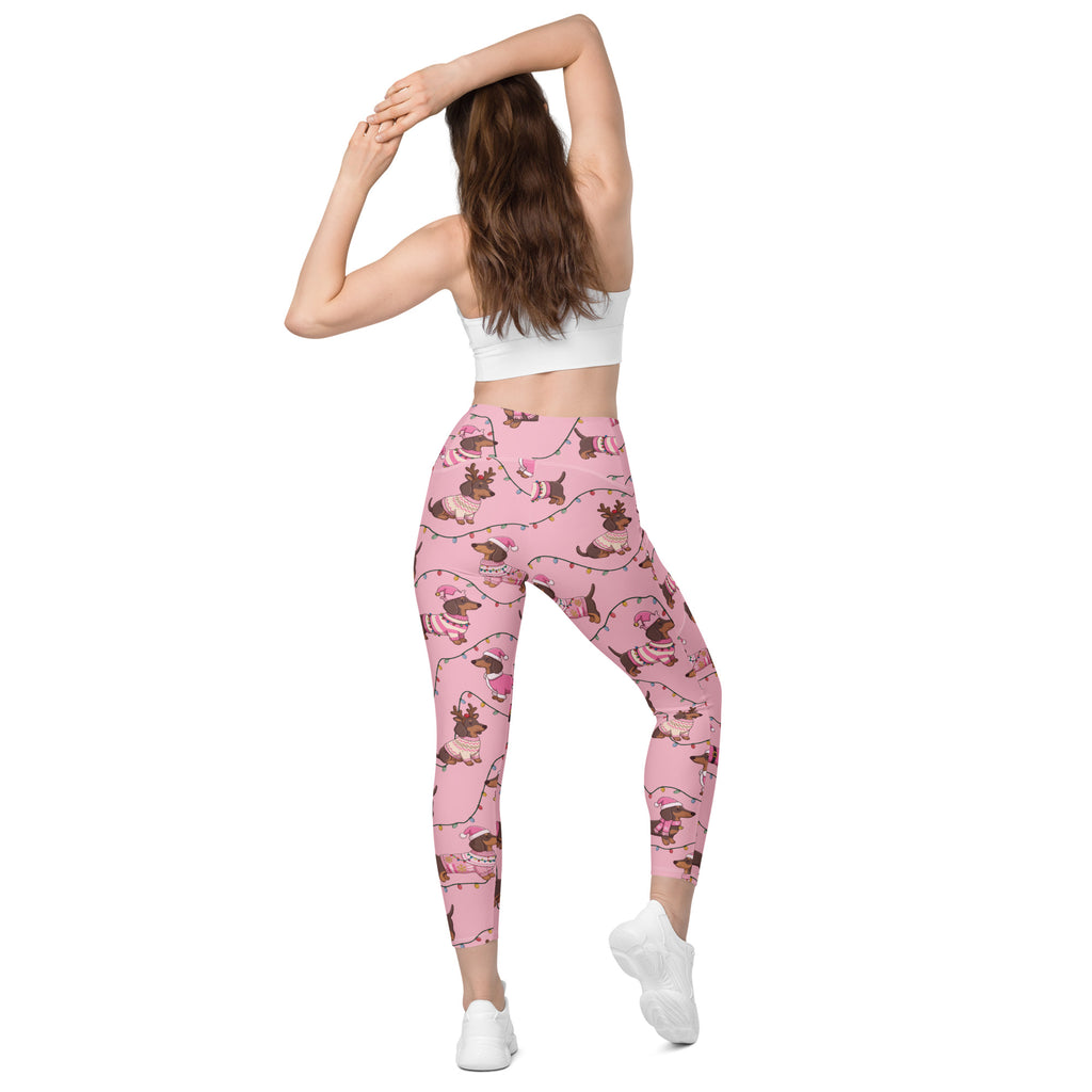 Deck The Dachshund Leggings With Pockets
