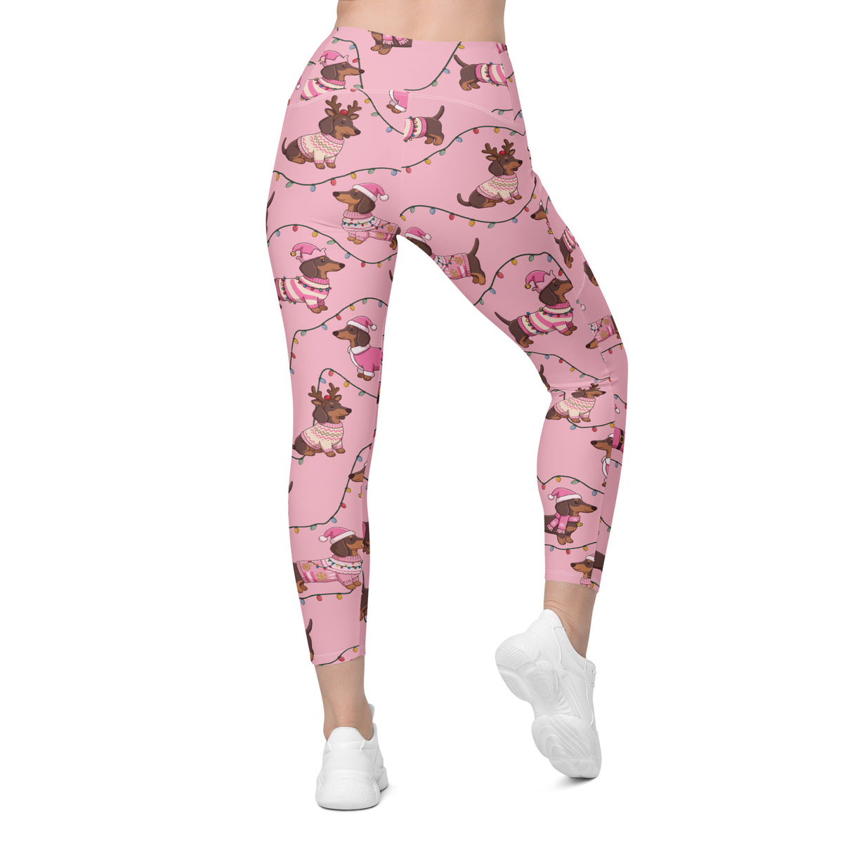 Deck The Dachshund Leggings With Pockets