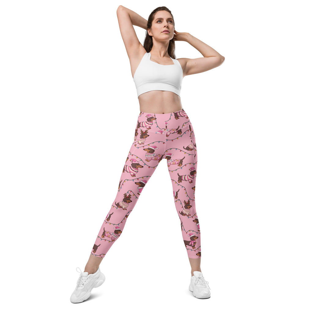 Deck The Dachshund Leggings With Pockets