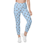 Baby Blue Cocoa Polka Dot Leggings With Pockets