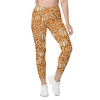 Thanksgiving Pumpkin Floral Leggings With Pockets