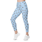 Baby Blue Cocoa Polka Dot Leggings With Pockets