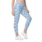Baby Blue Cocoa Polka Dot Leggings With Pockets