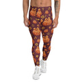 Printed Glitter Pumpkin Effect Men's Leggings