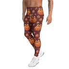 Printed Glitter Pumpkin Effect Men's Leggings