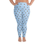 Baby Blue Cocoa Polka Dot Plus Size Leggings