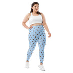 Baby Blue Cocoa Polka Dot Plus Size Leggings