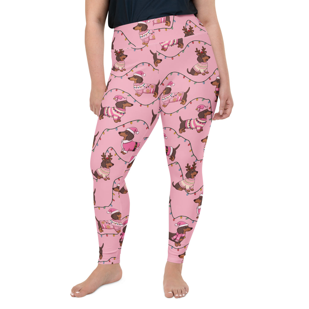 Deck The Dachshund Plus Size Leggings