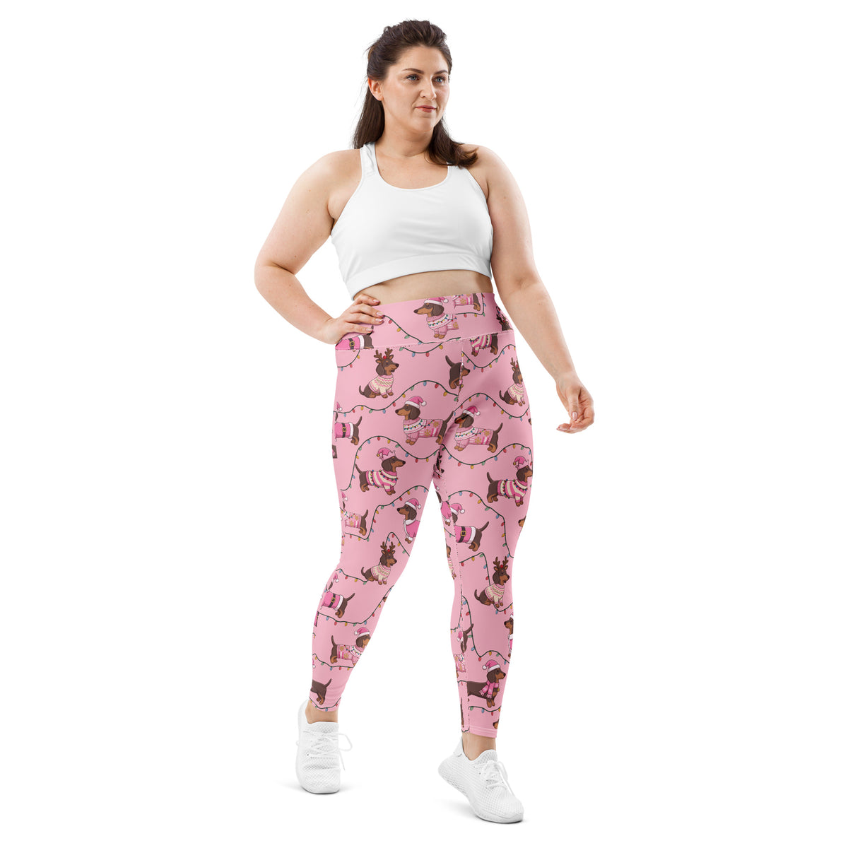 Deck The Dachshund Plus Size Leggings