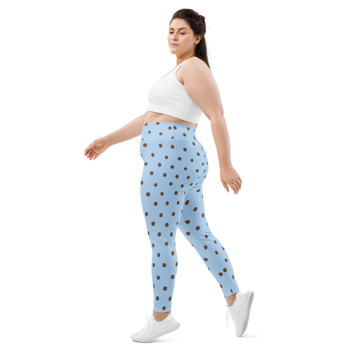 Baby Blue Cocoa Polka Dot Plus Size Leggings