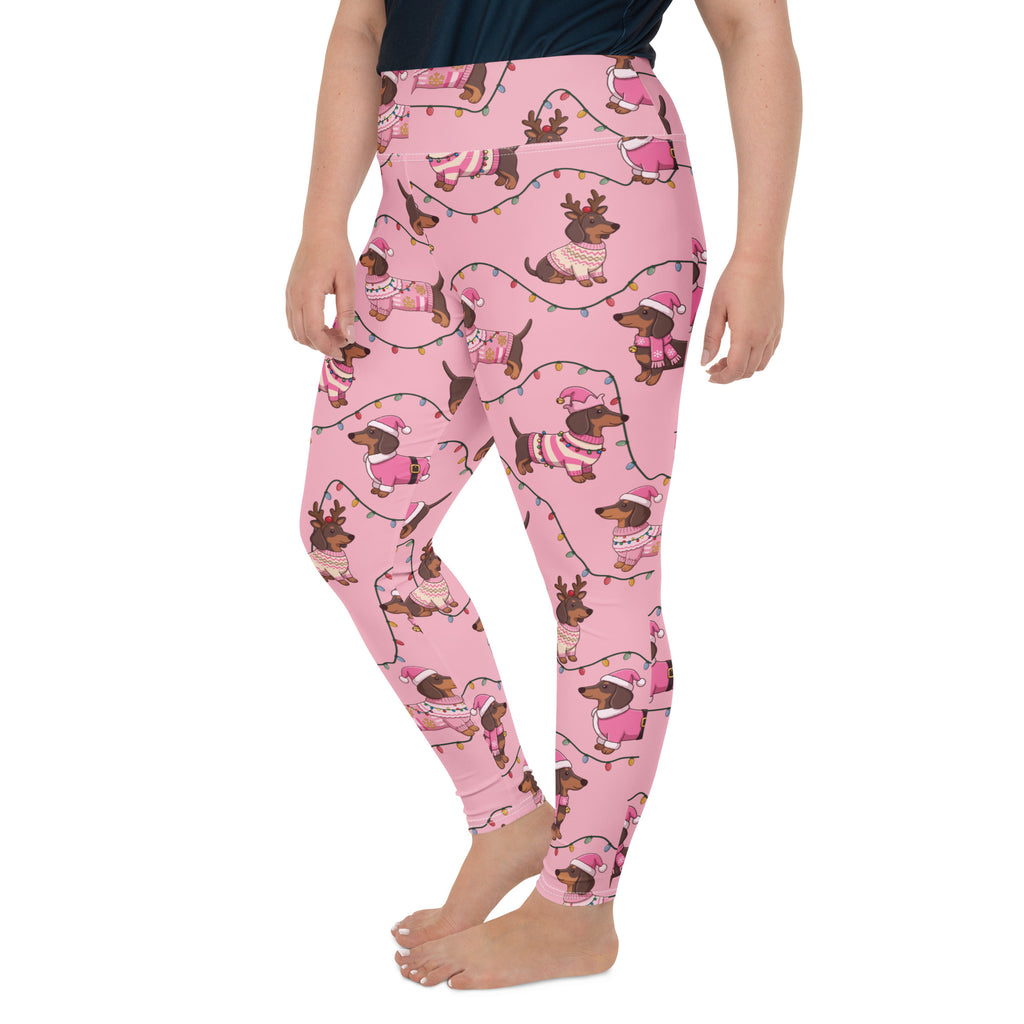 Deck The Dachshund Plus Size Leggings