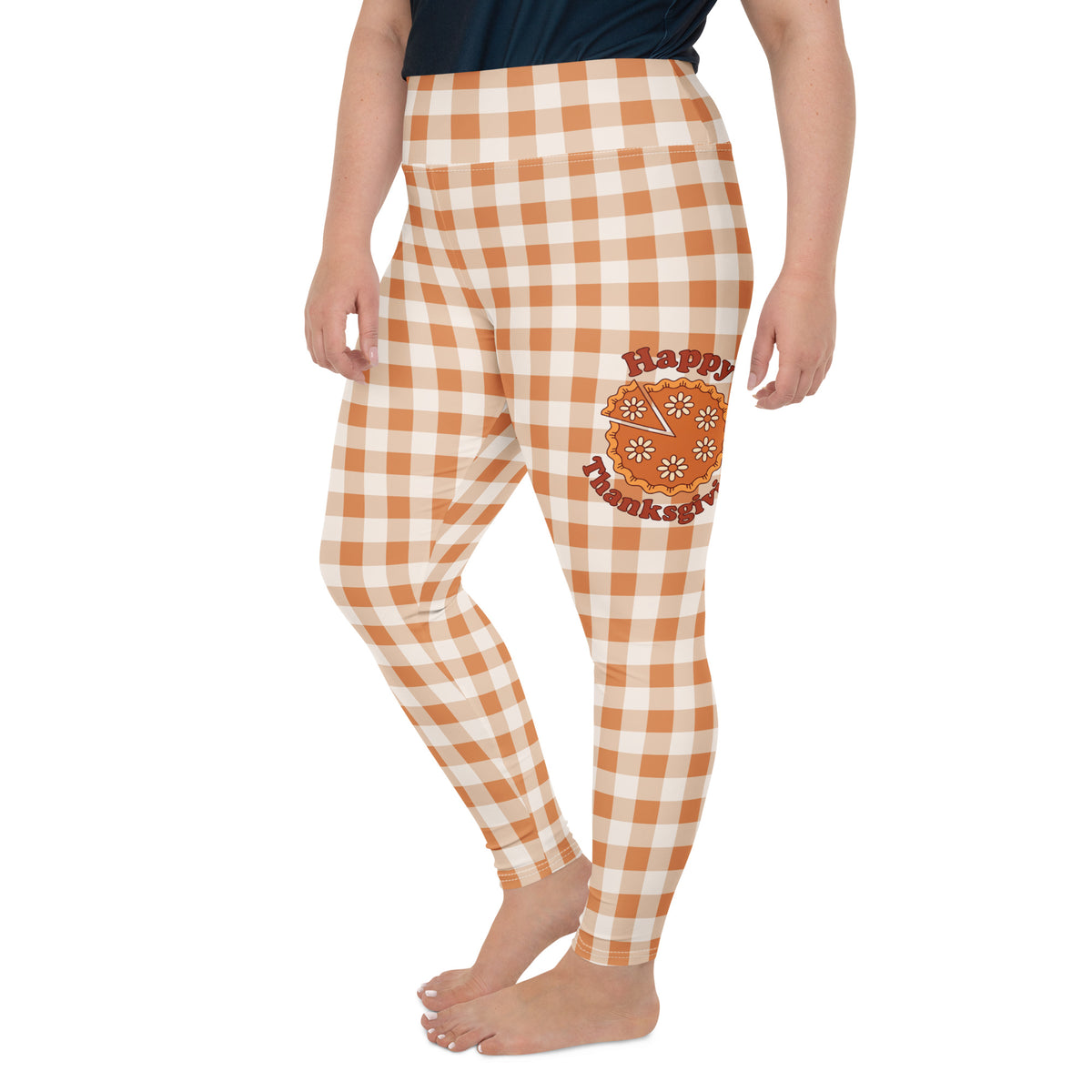 Pumpkin Pie Gingham Plus Size Leggings