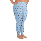 Baby Blue Cocoa Polka Dot Plus Size Leggings