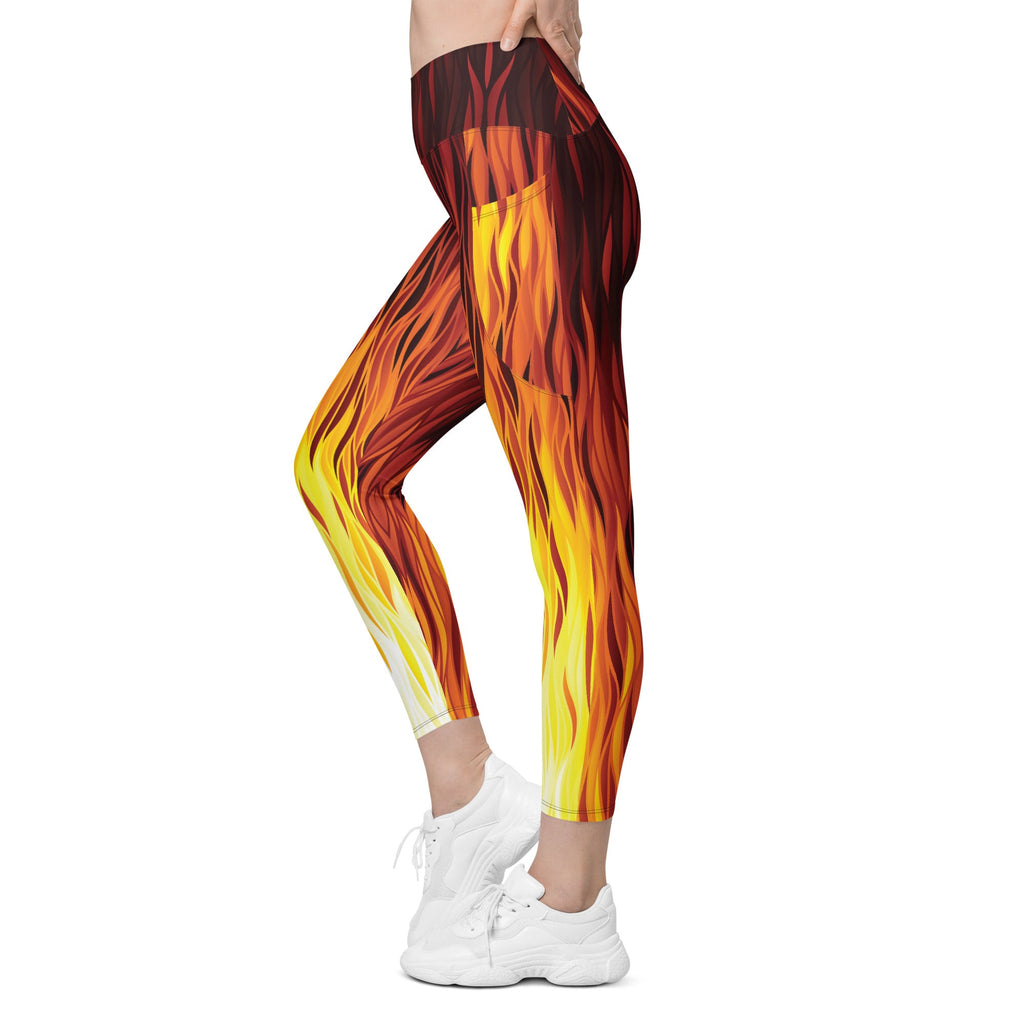 Fire Crossover Leggings With Pockets