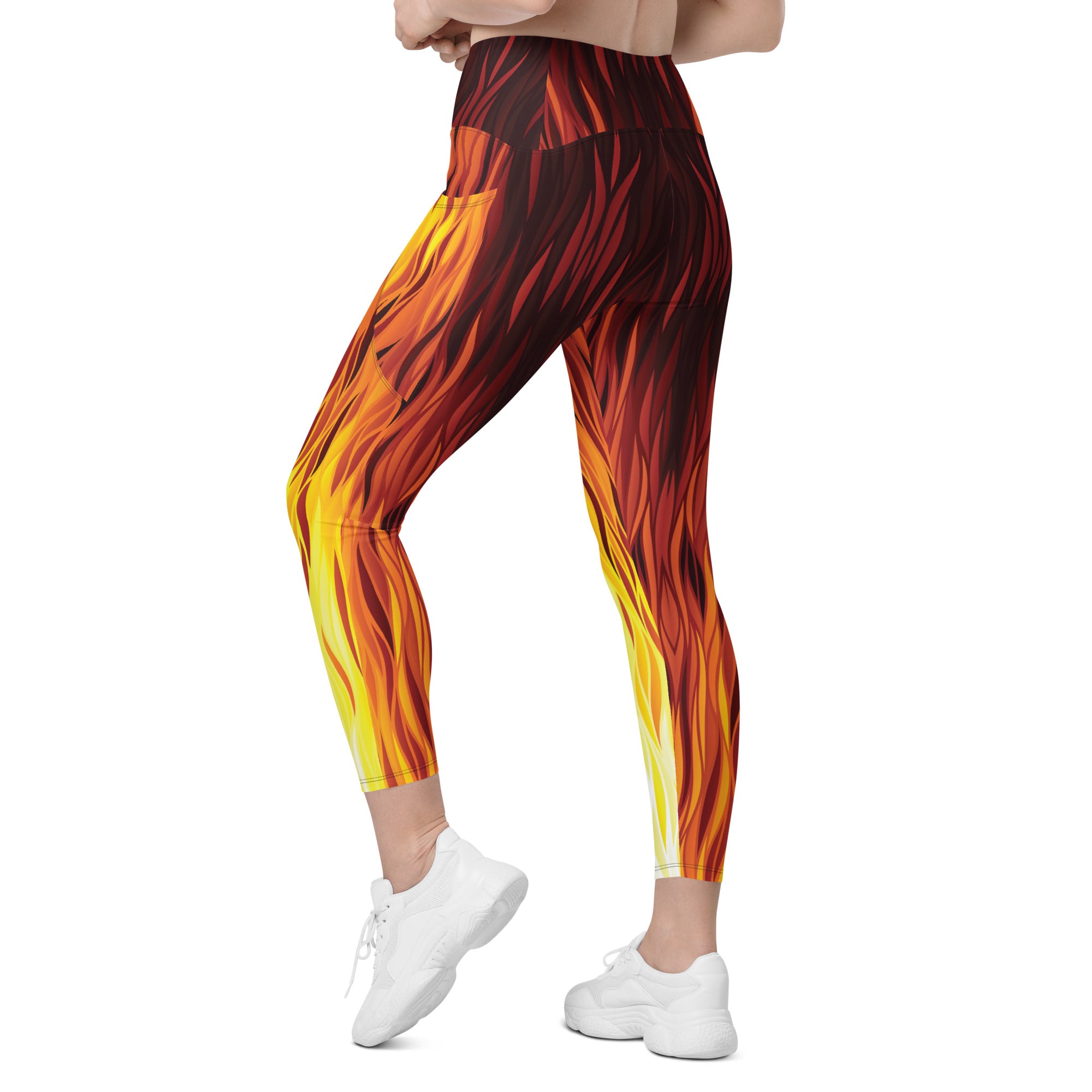 Fire Crossover Leggings With Pockets