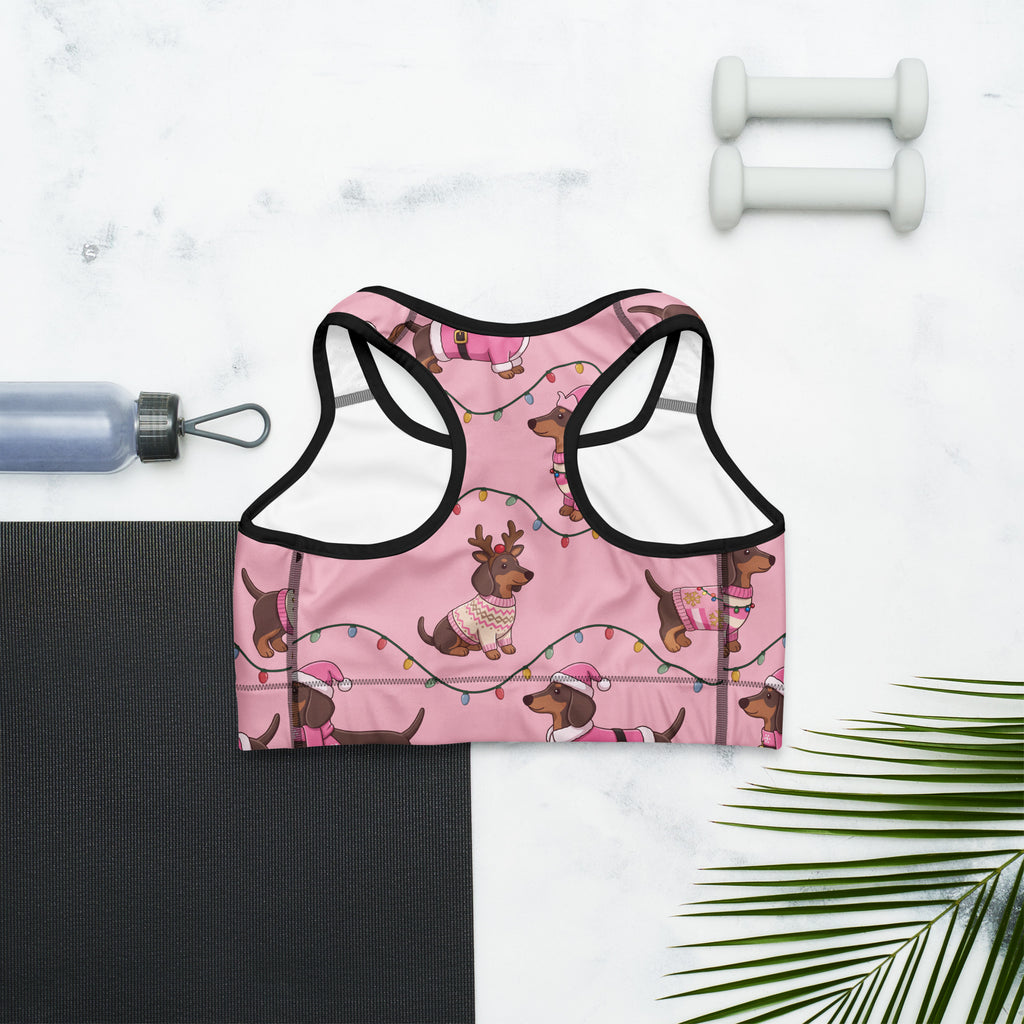 Deck The Dachshund Sports Bra