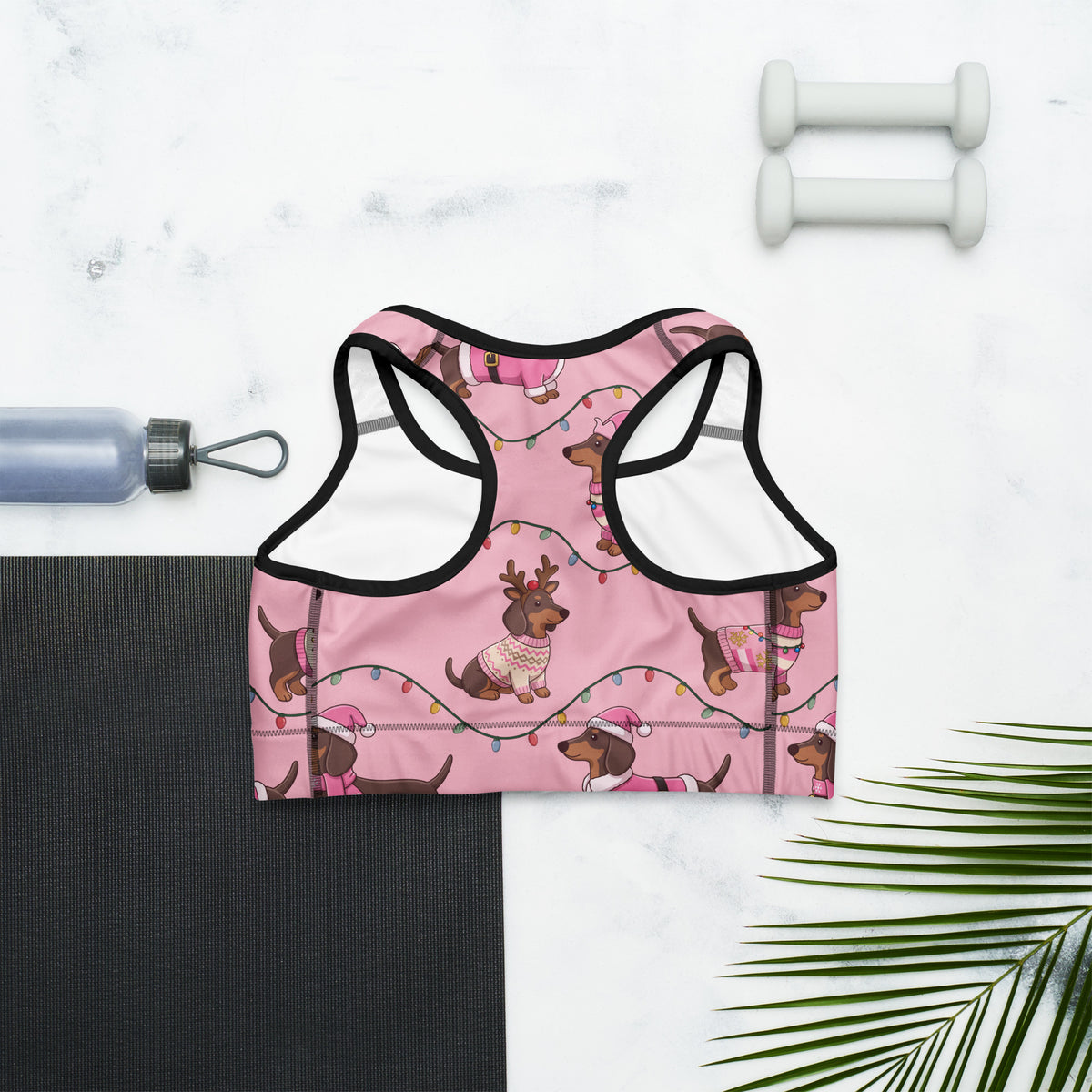 Deck The Dachshund Sports Bra
