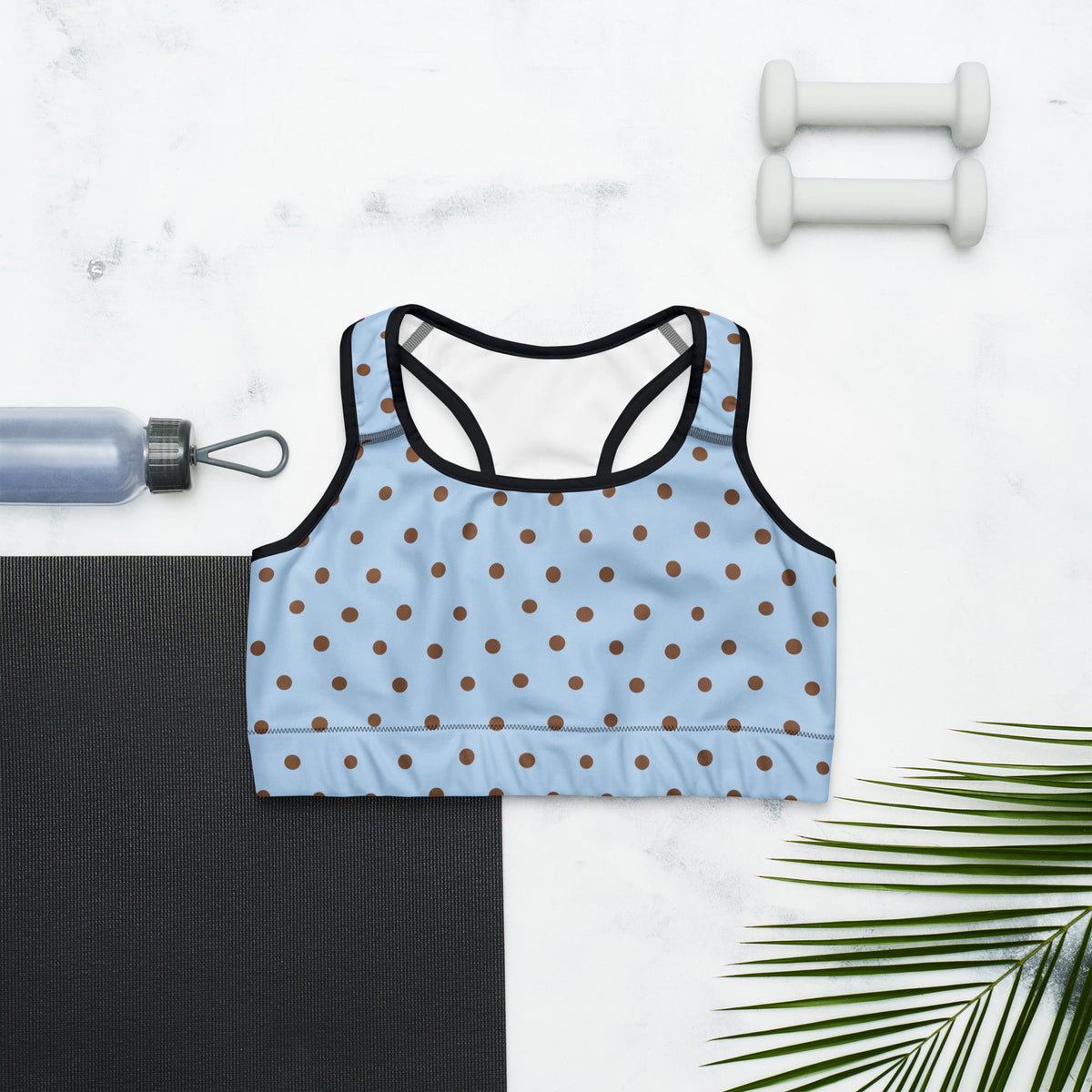 Baby Blue Cocoa Polka Dot Sports Bra