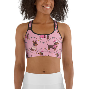 Deck The Dachshund Sports Bra